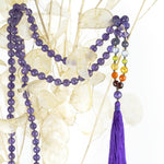 Mala Ametyst Halskette 7 Chakren 108 facettierte Perlen 8mm - Vignette | Achamana