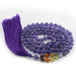 Mala Ametyst Halskette 7 Chakren 108 facettierte Perlen 8mm - Vignette | Achamana