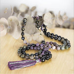 Collier mala Ancrage Profond - Tourmaline 108 perles AA 8mm - Vignette | Achamana