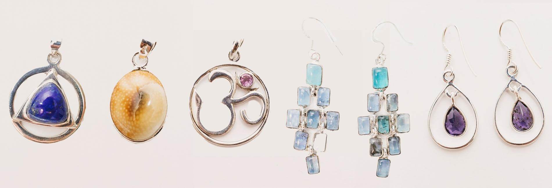 Bijoux yoga pierre semi précieuses et argent 925 - Symbole Om, Oeil de Shiva, nœud infini | Achamana