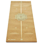 Tapis de yoga liège mandala lignes position Or - Vignette | Achamana