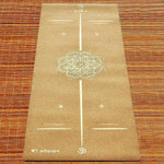 Tapis de yoga liège mandala lignes position Or - Vignette | Achamana