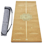 Tapis de yoga liège mandala lignes position Or - Vignette | Achamana