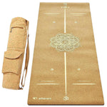Tapis de yoga liège mandala lignes position Or - Vignette | Achamana