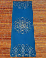 Tapis de yoga TPE & PU Metatron - Fleur de vie bleu 6mm - Vignette | Achamana
