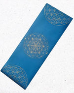 Tapis de yoga TPE & PU Metatron - Fleur de vie bleu 6mm - Vignette | Achamana