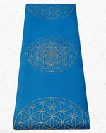 Tapis de yoga TPE & PU Metatron - Fleur de vie bleu 6mm - Vignette | Achamana