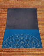Tapis de yoga TPE & PU Metatron - Fleur de vie bleu 6mm - Vignette | Achamana