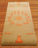 Tapis yoga enfants 6 mm surface liège antidérapante - Yogis chats - Vignette | Achamana