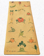 Tapis de yoga enfants surface liège - Yogis fruits et légumes - Vignette | Achamana