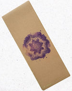 Tapis de yoga liège, conception 3 plis - Rose de mandala pourpre - Vignette | Achamana