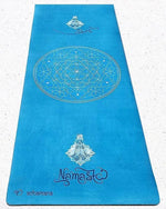 Tapis de yoga épais 6mm - Conception 3 plis - Namasté turquoise - Vignette | Achamana