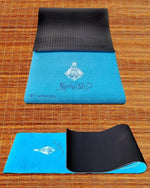 Tapis de yoga épais 6mm - Conception 3 plis - Namasté turquoise - Vignette | Achamana