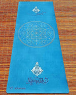 Tapis de yoga épais 6mm - Conception 3 plis - Namasté turquoise - Vignette | Achamana