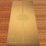 Tapis de yoga liège mandala lignes position Or - Vignette | Achamana