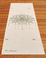 Tapis de yoga fleur de lotus en chanvre - 4,5 mm x 610 x 1830 - Vignette | Achamana