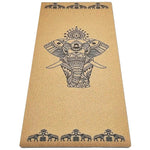 XL cork and rubber yoga mat - elephant fresco - Vignette | Achamana