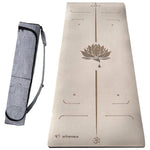 Tapis de yoga 6 mm antidérapant conception hi-tech 3 matériaux - Practice lotus crème - Vignette | Achamana