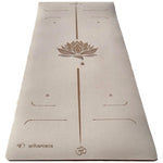 Tapis de yoga 6 mm antidérapant conception hi-tech 3 matériaux - Practice lotus crème - Vignette | Achamana