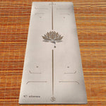 Tapis de yoga 6 mm antidérapant conception hi-tech 3 matériaux - Practice lotus crème - Vignette | Achamana