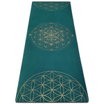 Tapis de yoga TPE & PU Metatron - Fleur de vie Vert 6mm - Vignette | Achamana