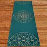 Tapis de yoga TPE & PU Metatron - Fleur de vie Vert 6mm - Vignette | Achamana