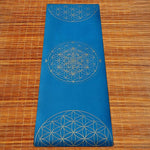 Tapis de yoga TPE & PU Metatron - Fleur de vie bleu 6mm - Vignette | Achamana