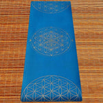 Tapis de yoga TPE & PU Metatron - Fleur de vie bleu 6mm - Vignette | Achamana