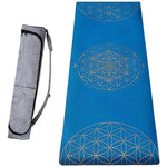 Tapis de yoga TPE & PU Metatron - Fleur de vie bleu 6mm - Vignette | Achamana