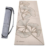 Tapis de yoga antidérapant caoutchouc PU - Elévation beige - Vignette | Achamana