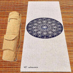 Tapis de yoga chanvre - Fleur de Vie - 4,5mm x 61 x 1830 - Vignette | Achamana