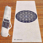 Tapis de yoga chanvre - Fleur de Vie - 4,5mm x 61 x 1830 - Vignette | Achamana