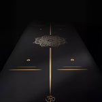 Tapis de yoga Pro antidérapant caoutchouc et similicuir 5mm - Mandala et marqueurs position Or - Vignette | Achamana
