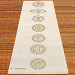 Tapis de yoga écologique caoutchouc naturel chanvre - 7 chakras - impression Or - Vignette | Achamana