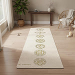 Tapis de yoga écologique caoutchouc naturel chanvre - 7 chakras - impression Or - Vignette | Achamana