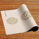 Tapis de yoga écologique caoutchouc naturel chanvre - 7 chakras - impression Or - Vignette | Achamana