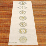 Tapis de yoga écologique caoutchouc naturel chanvre - 7 chakras - impression Or - Vignette | Achamana