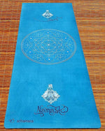 Tapis de yoga épais 6mm - Conception 3 plis - Namasté turquoise - Vignette | Achamana