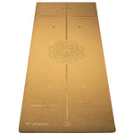 Tapis de yoga liège mandala lignes position Or - Vignette | Achamana