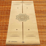 Tapis de yoga liège épais antidérapant tri-plis - Mandala ligne de position gravés - Vignette | Achamana