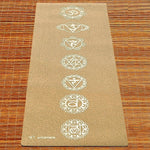 Tapis de yoga en liège et caoutchouc naturel 5 mm 7 chakras Or - Vignette | Achamana