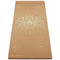 Tapis de yoga en liege et caoutchouc naturel - motif Body line et fleur de lotus impression Or | Achamana