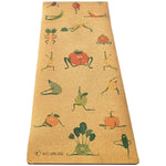 Tapis de yoga enfants surface liège - Yogis fruits et légumes - Vignette | Achamana