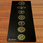 Tapis de yoga pro écologique similicuir 7 chakras Or - Vignette | Achamana