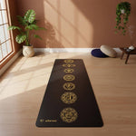 Tapis de yoga pro écologique similicuir 7 chakras Or - Vignette | Achamana