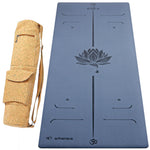 Tapis de yoga ultra antidérapant 6mm - Practice lotus bleu - Vignette | Achamana