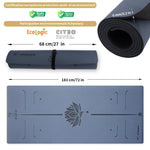 Tapis de yoga ultra antidérapant 6mm - Practice lotus bleu - Vignette | Achamana