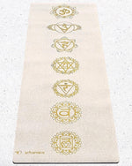 Tapis de yoga écologique caoutchouc naturel chanvre - 7 chakras - impression Or - Vignette | Achamana