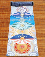 Tapis de yoga antidérapant épais 6 mm tri-plis surface microfibre 7 chakras artistiques - Vignette | Achamana