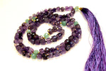 Collier Mala Améthyste 108 perles AA taillées en cube 8mm - Vignette | Achamana